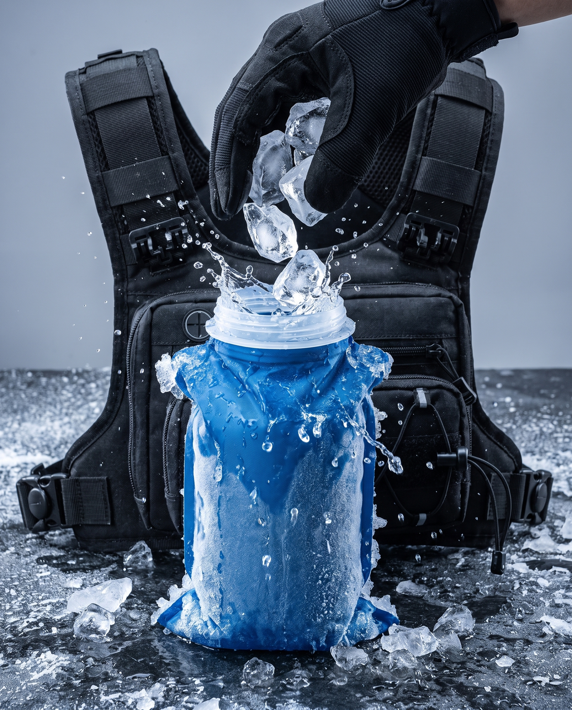 Ice into the bladder