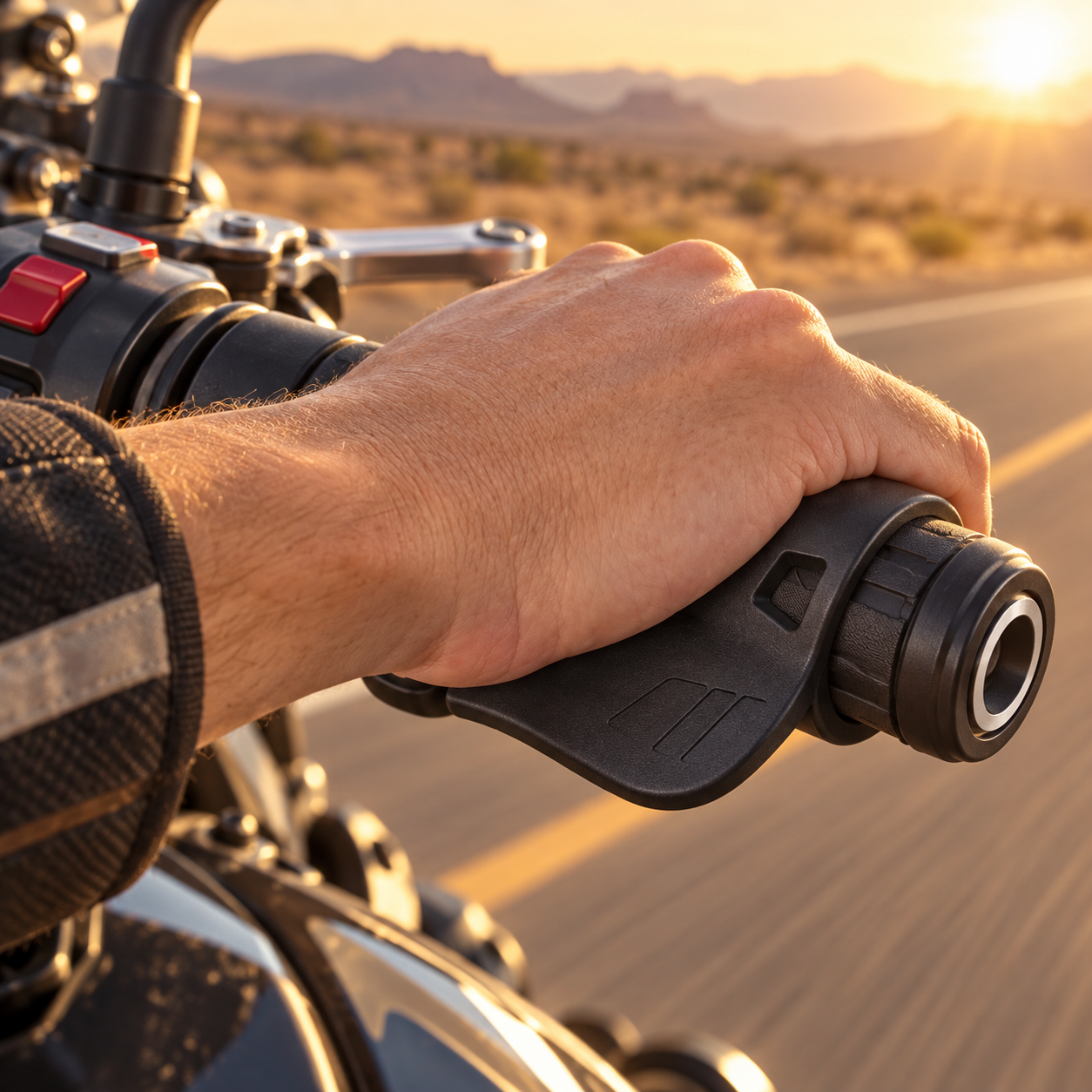 Rider natural grip on the road